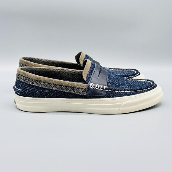 Cole Haan Shoes Men 8 Blue Knit Penny Loafer Grand OS Pinch Weekend Knit Casual - Picture 1 of 13